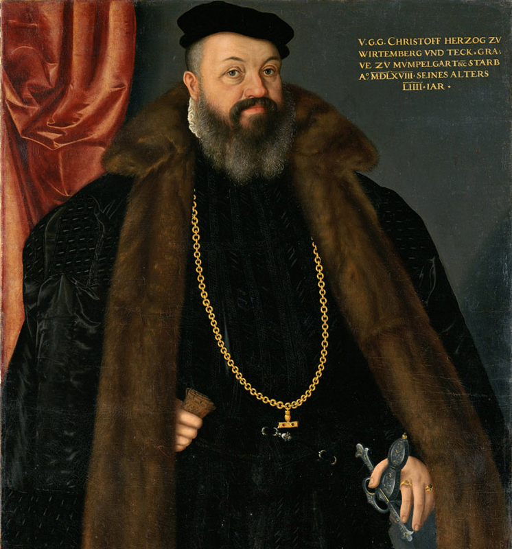 Herzog Christoph von Württemberg, der den Buchdruck für die Reformation nutzte.