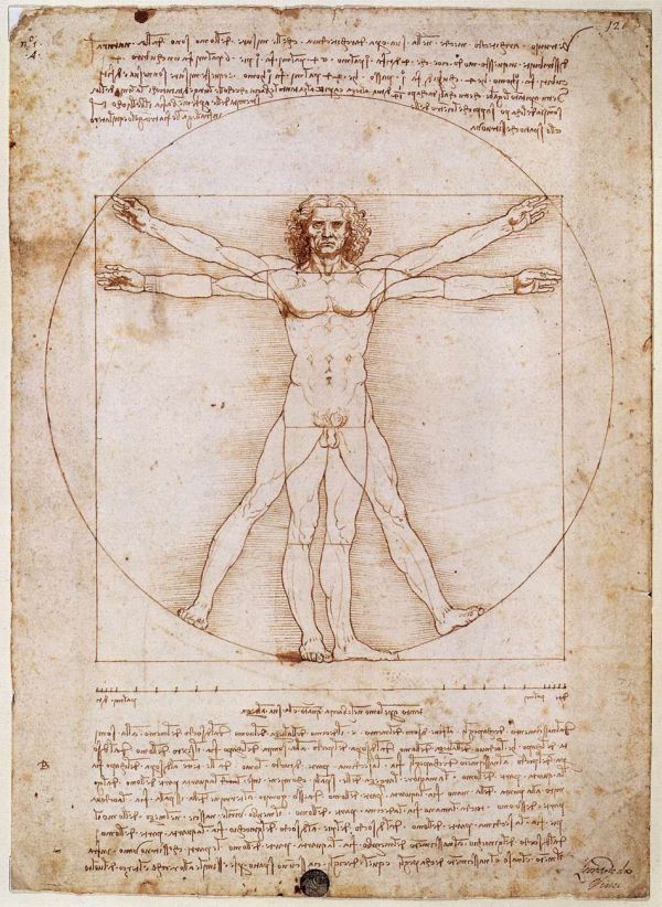 Der virtruvianische Mensch von Leonardo Da Vinci