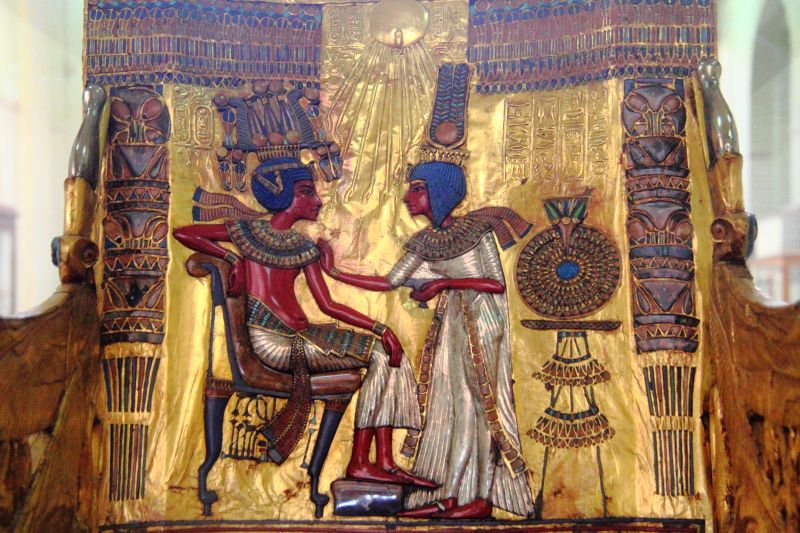 Ausschnitt vom Thron des Pharao Tutanchamun.