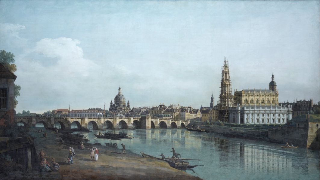 Panorama von Dresden im 18. Jahrhundert.