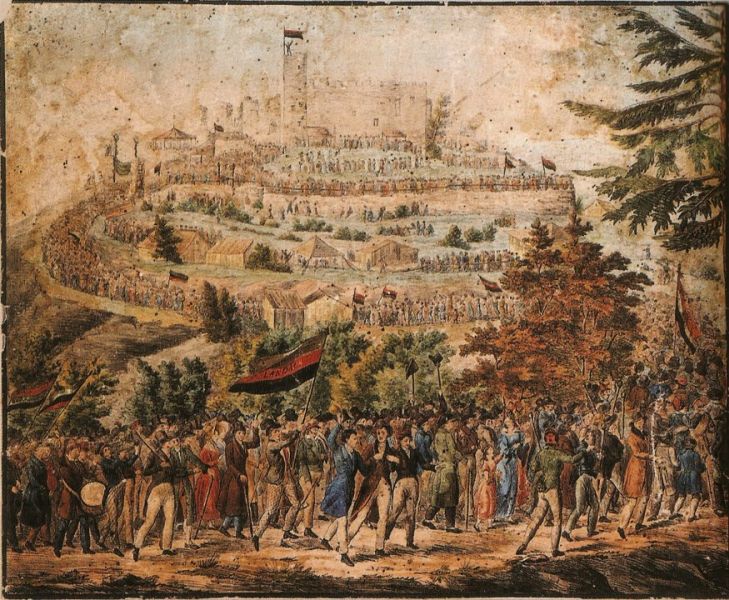Darstellung des Hambacher Festes 1832.