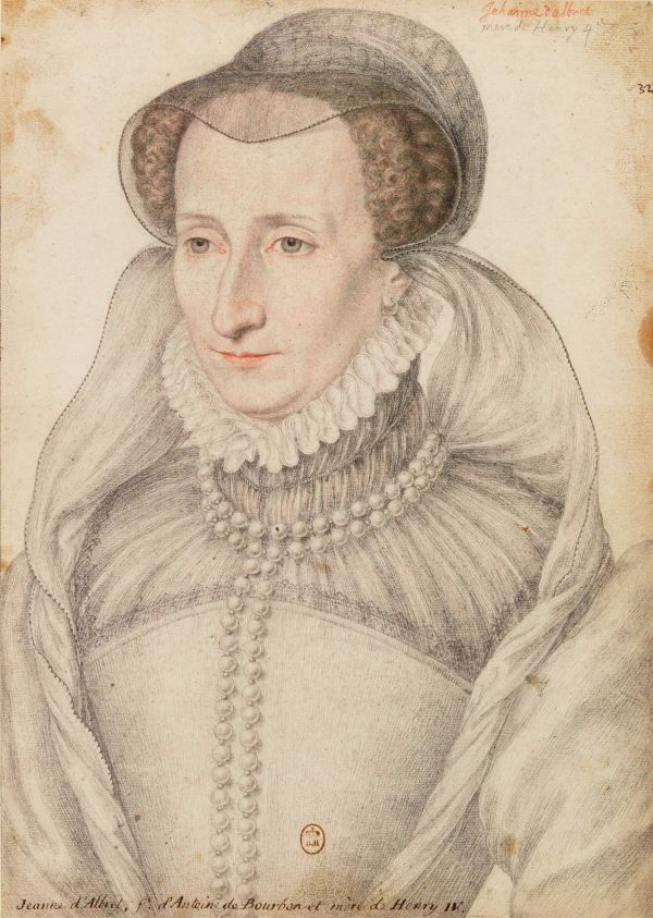 Zeichnung von Jeanne d'Albret, Königin von Navarra.