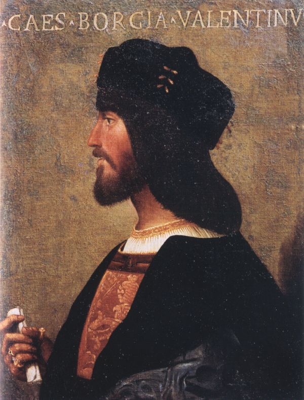 Gemälde von Cesare Borgia, Lucrezias Bruder, um 1500.
