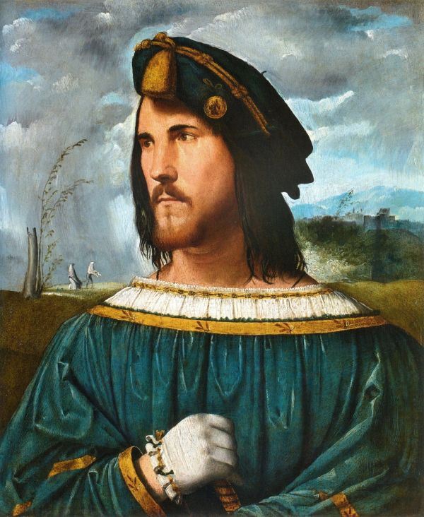 Mögliches Portrait Cesare Borgias von Altobello Melone.