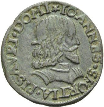 Münze mit dem Bildnis von Giovanni Sforza, dem ersten Ehemann von Lucrezia Borgia.