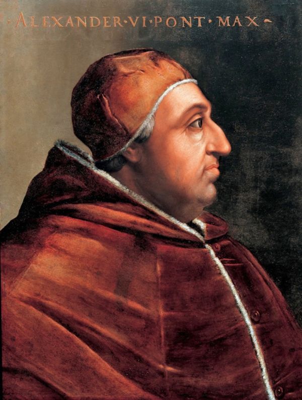 Gemälde des Borgia-Papstes Alexander VI., Vater von Lucrezia.