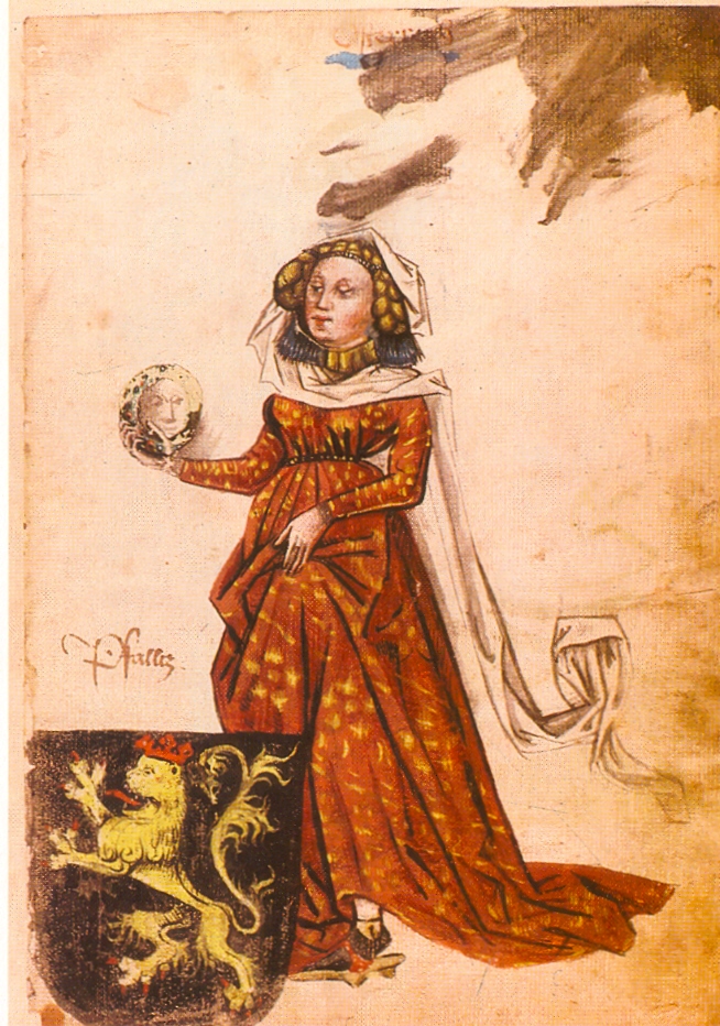 Portraitzeichnung der Mechthild von der Pfalz in einer Handschrift