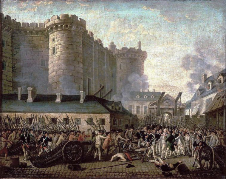 Gemälde des Sturms auf die Bastille von 1798.