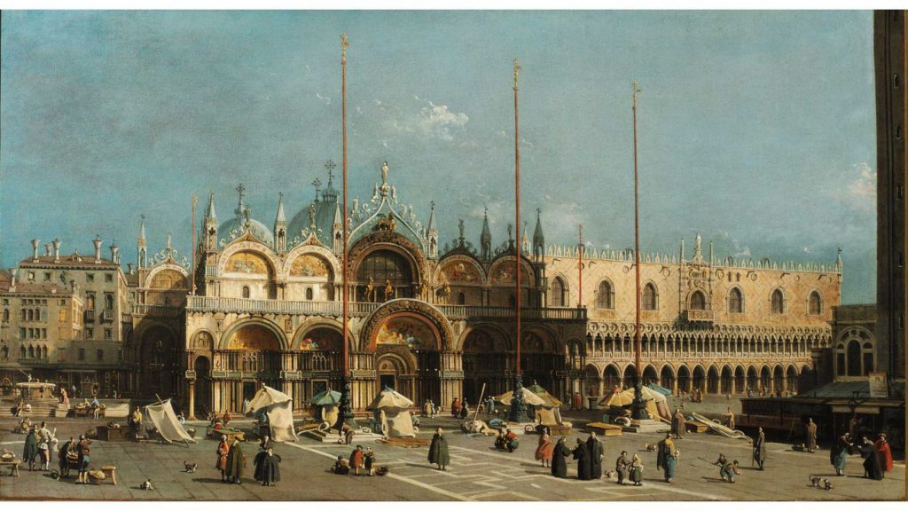 Der Markusdom in Venedig, Gemälde von Canaletto.