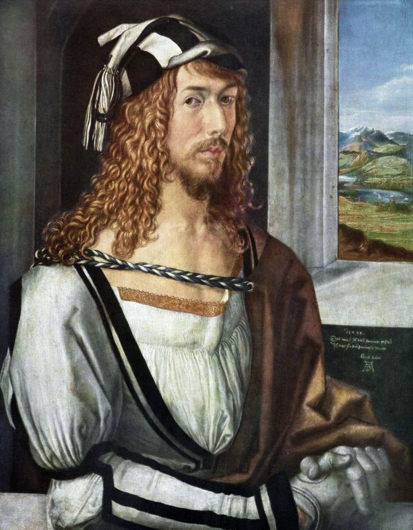 Albrecht Dürer um 1495. Deutlich zu sehen ist der Renaissance-Ellbogen.