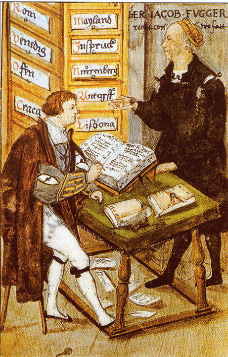 Zeichnung des Kontors von Jakob Fugger, 1517.