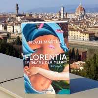 "Florentia" von Noah Martin vor der Kulisse von Florenz